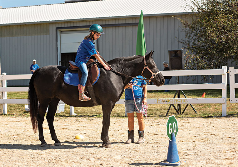 person on a horse in arena